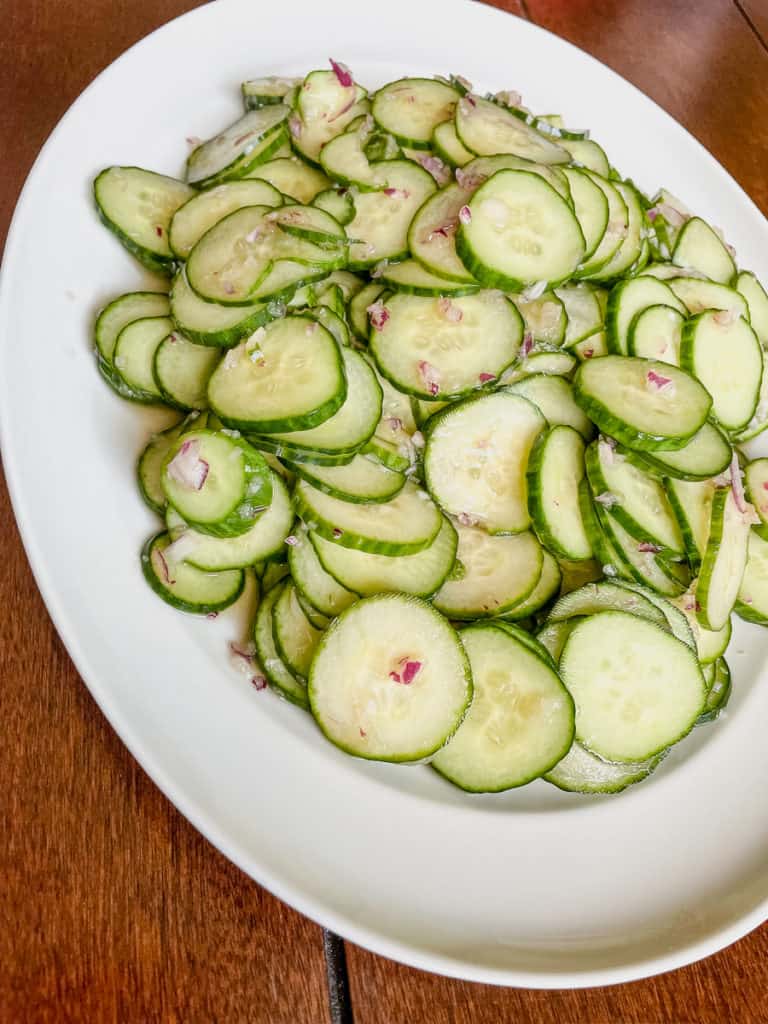Plate of cucumber salad
