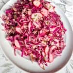 plate of red cabbage slaw